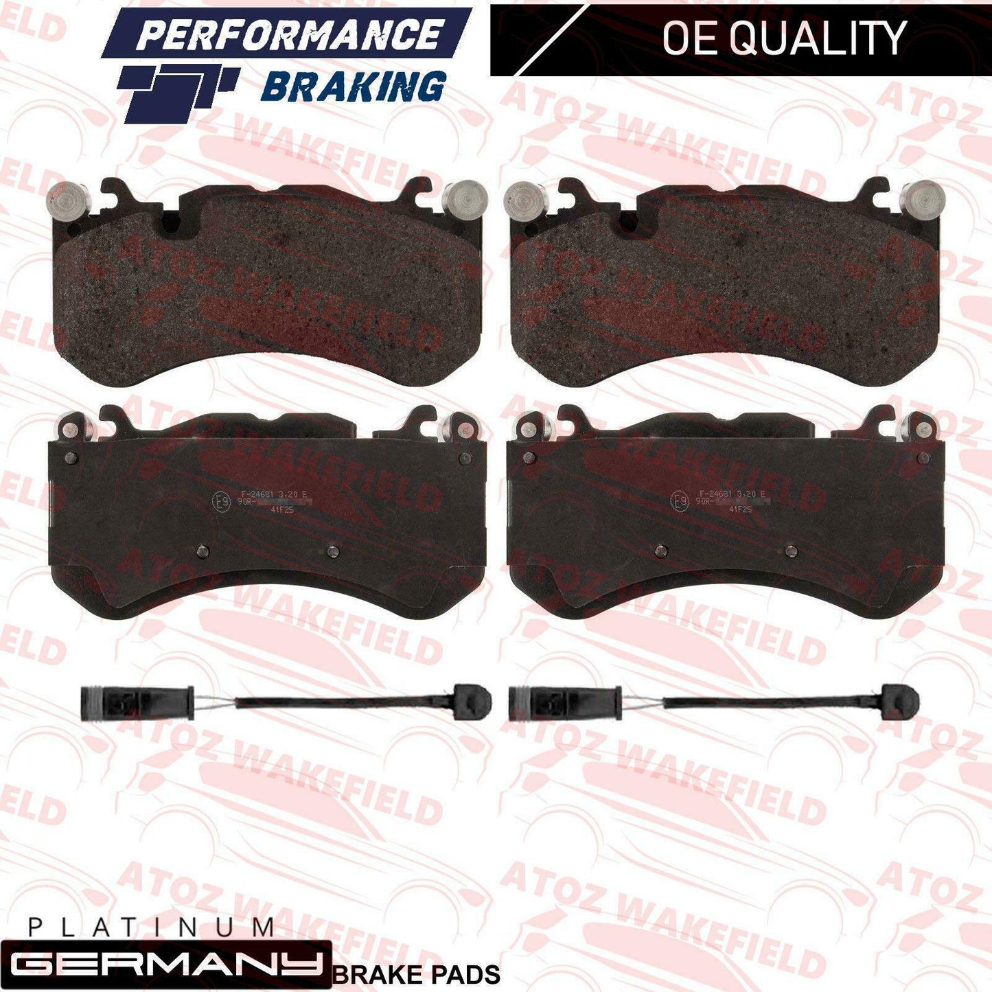 FOR MERCEDES GLE63 ML63 GL63 AMG FRONT PLATINUM BRAKE PADS WIRE SENSORS