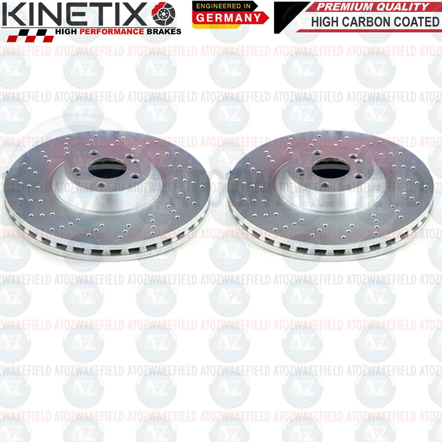 FOR MERCEDES S 300h AMG FRONT DRILLED HIGH CARBON BRAKE DISCS PAIR 370mm
