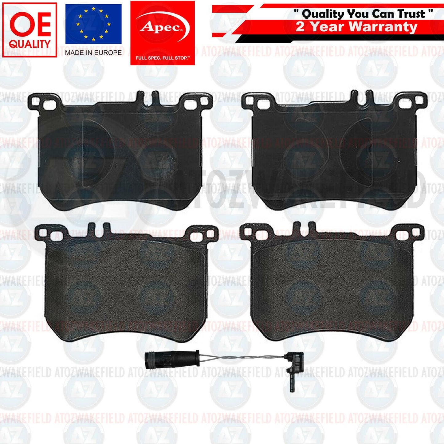 FOR MERCEDES S350 S400 APEC FRONT BRAKE PADS WEAR WIRE SENSOR PREMIUM OE QUALITY