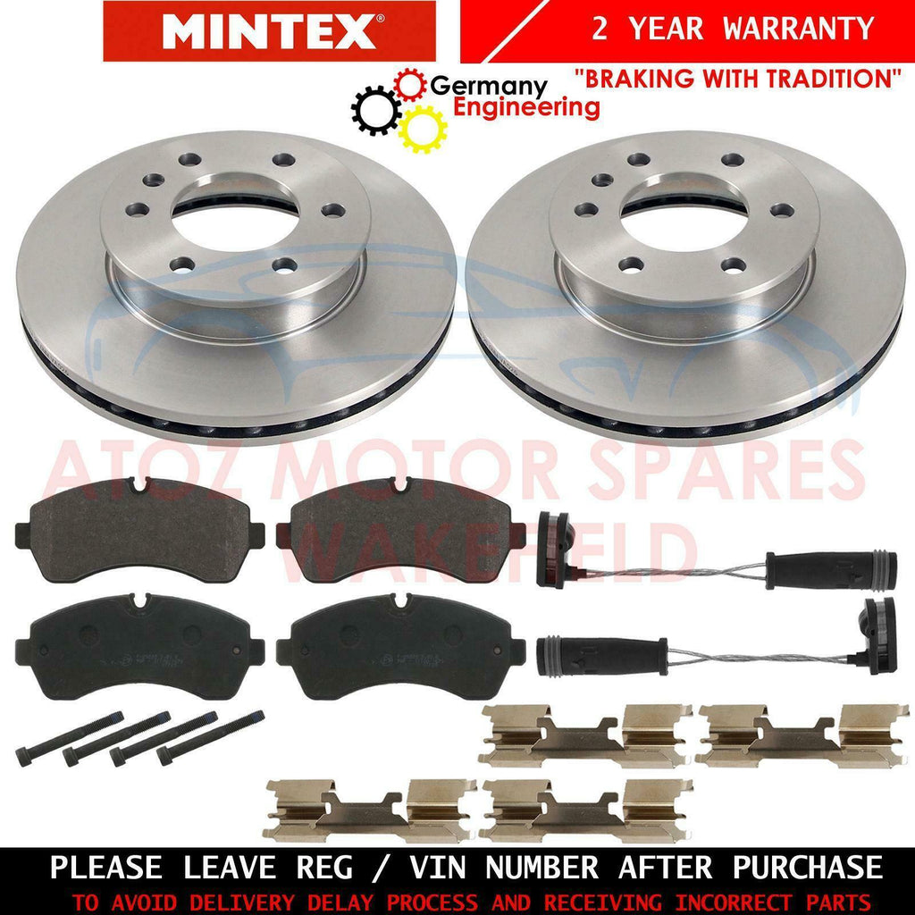 FOR MERCEDES SPRINTER 06- FRONT BRAKE DISCS MINTEX BRAKE PAD PADS SENSORS 300mm