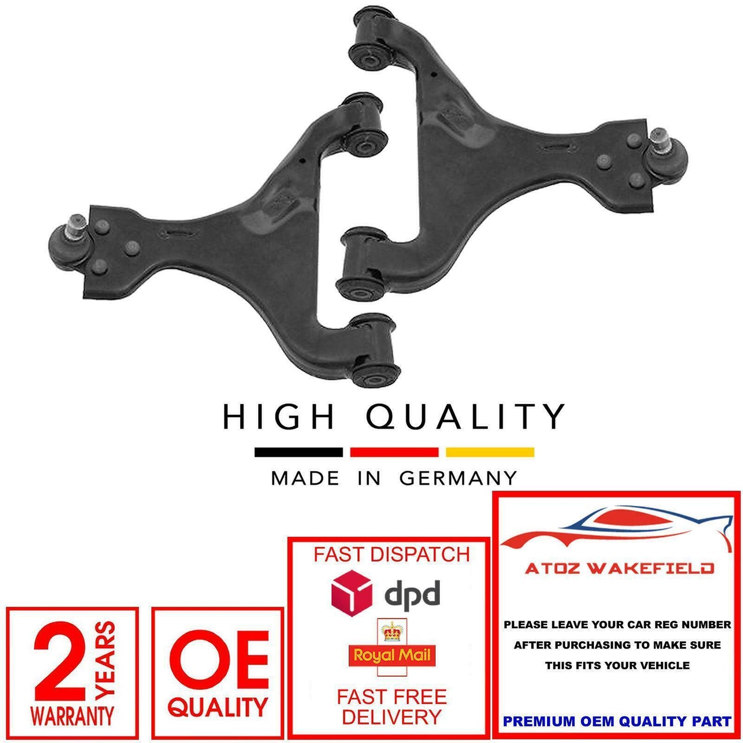 FOR MERCEDES VITO 04-11 2 FRONT LOWER SUSPENSION WISHBONE TRACK CONTROL ARMS