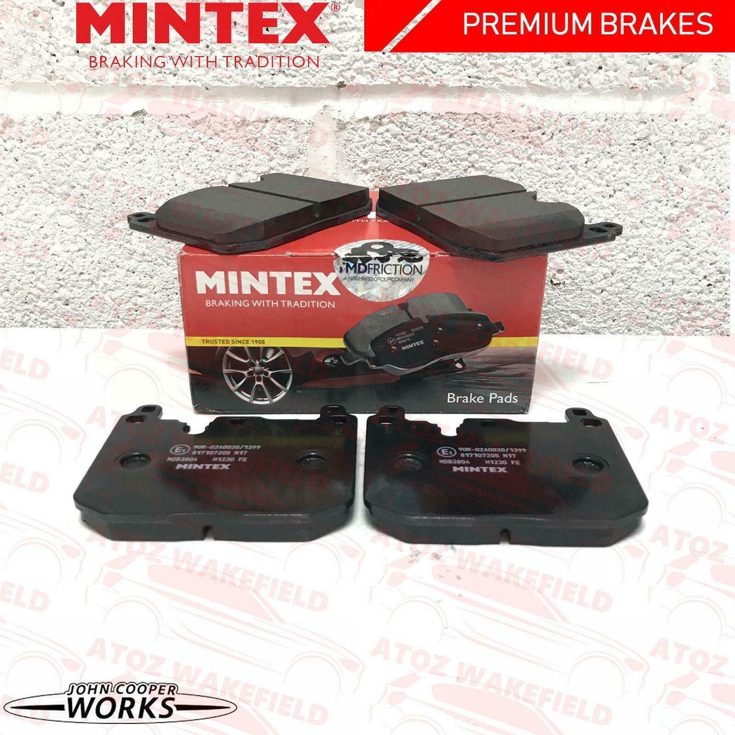 FOR MINI COOPER JOHN COOPER WORK CHALLENGE FRONT MINTEX BRAKE PADS WIRE SENSOR