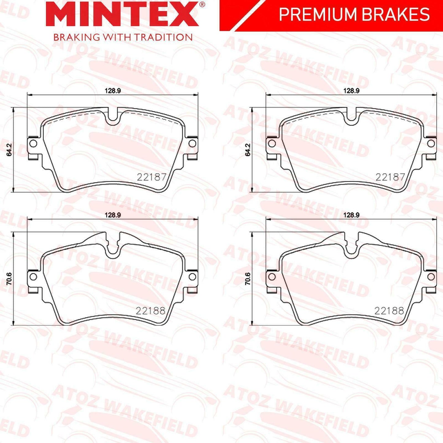 FOR MINI COOPER S FRONT PREMIUM QUALITY MINTEX BRAKE PADS WIRE SENSOR 2013-