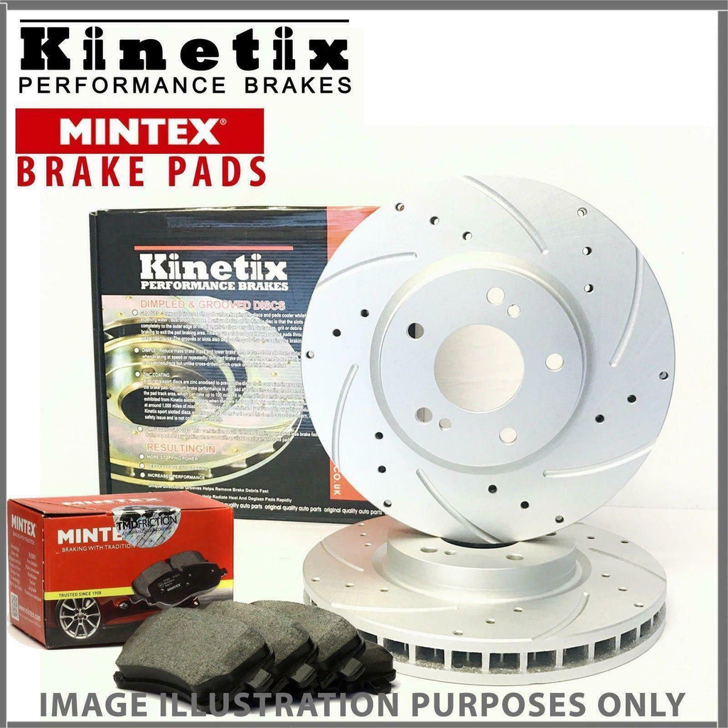 FOR MINI COOPER S R56 FRONT DRILLED GROOVED BRAKE DISCS MINTEX PADS 294mm