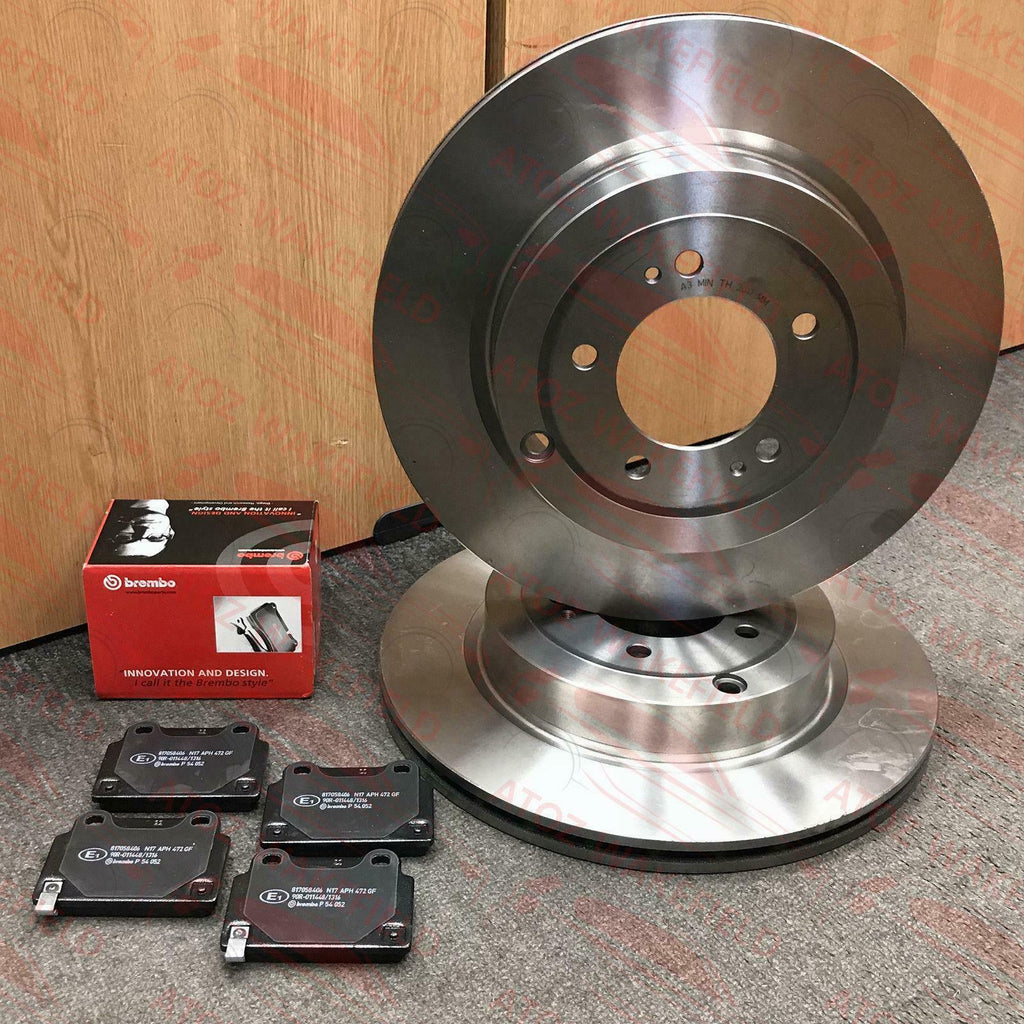 FOR MITSUBISHI LANCER EVO X 10 FQ330 FQ360 REAR BRAKE DISCS BREMBO PADS 330mm