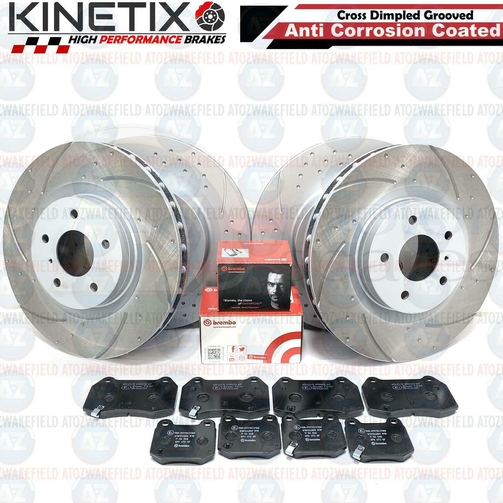 FOR NISSAN 350Z INFINITI G35 FRONT REAR DIMPLED GROOVED BRAKE DISCS BREMBO PADS