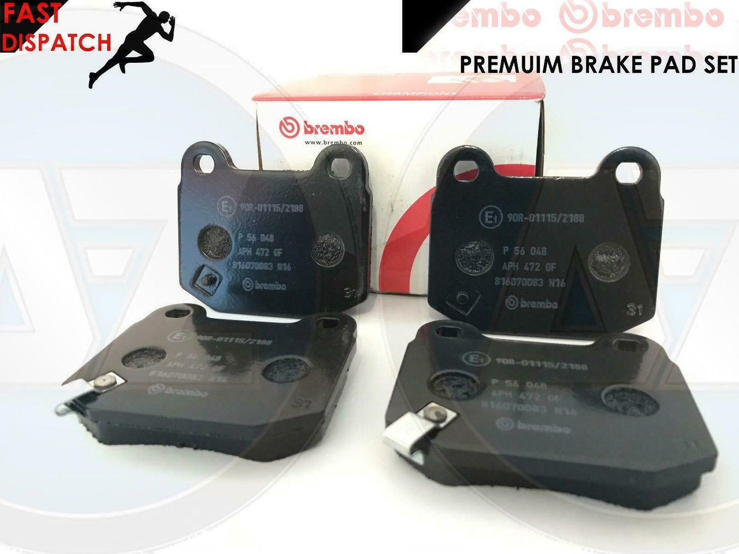 FOR NISSAN 350z 350 3.5 FAIRLADY 2003- FRONT AND REAR BRAKE PADS GENUINE BREMBO