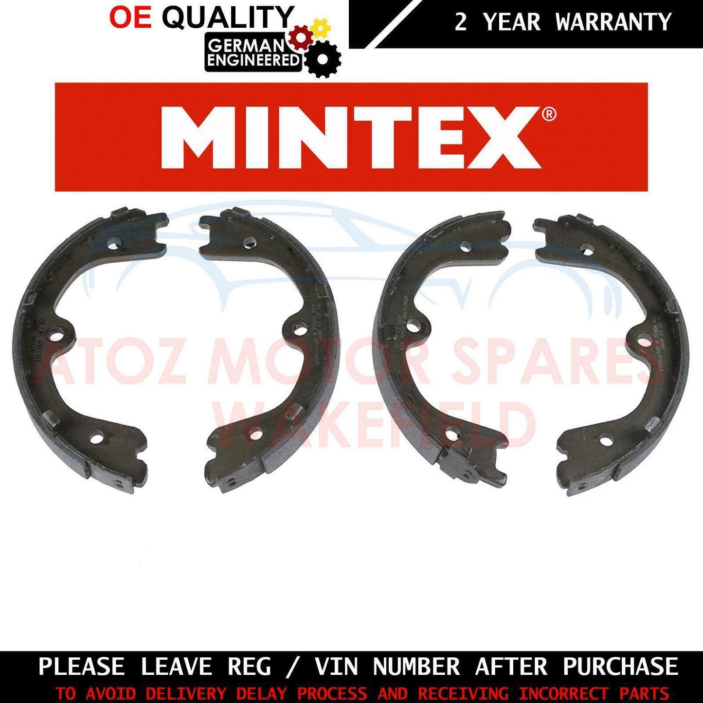 FOR NISSAN GTR R35 REAR HANDBRAKE PARKING BRAKE SHOE SHOES SET MINTEX 2007-