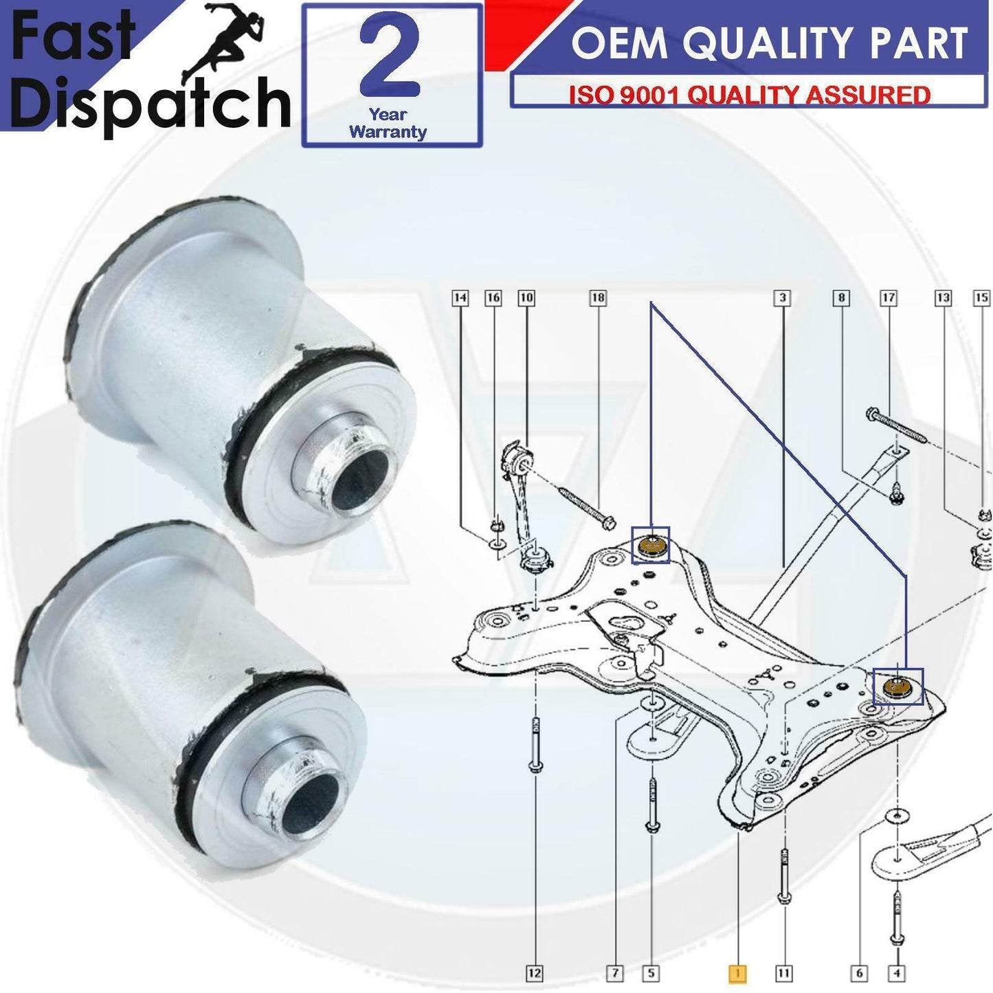 FOR NISSAN PRIMASTAR VAUXHALL VIVARO RENAULT TRAFIC FRONT SUBFRAME BUSHES