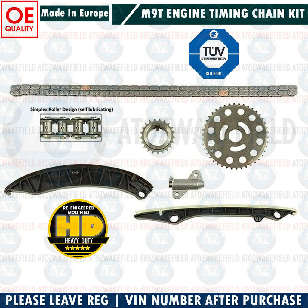 FOR NISSAN RENAULT VAUXHALL OPEL 2.3 dCi CDTi M9T ENGINE TIMING CHAIN KIT SET