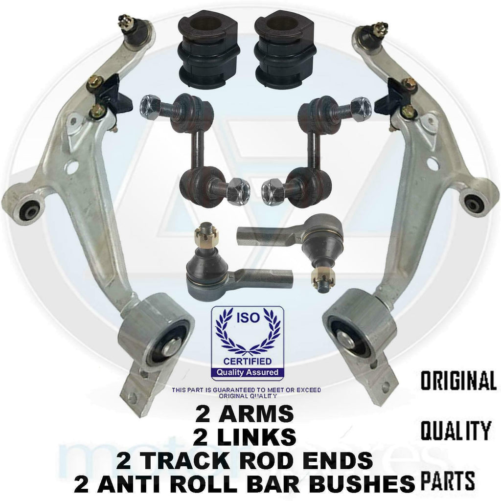 FOR NISSAN X-TRAIL FRONT SUSPENSION WISHBONES ARMS LINKS TRACK RODS LINKS BUSHES