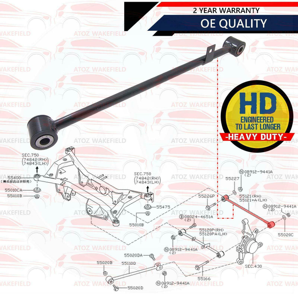 FOR NISSAN XTRAIL T30 REAR SUSPENSION LEFT UPPER ARM ROD LATERAL 55121-EQ000