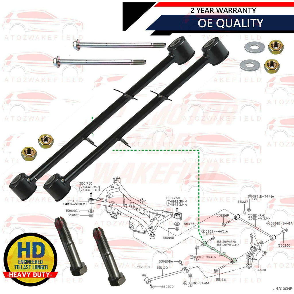 FOR NISSAN XTRAIL X-TRAIL T30 REAR LOWER SUSPENSION CONTROL ARMS TRACK RODS KIT