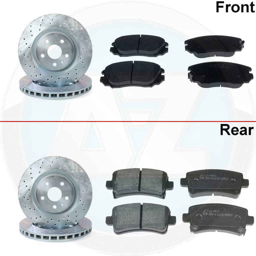 FOR OPEL VAUXHALL INSIGNIA FRONT REAR CROSS DRILLED BRAKE DISCS PADS 292mm 296mm