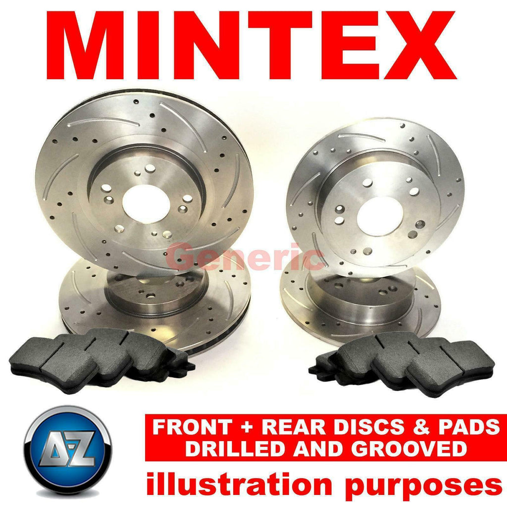 FOR PEUGEOT 206 2.0 GTi 180 FRONT REAR DRILLED GROOVED BRAKE DISCS MINTEX PADS