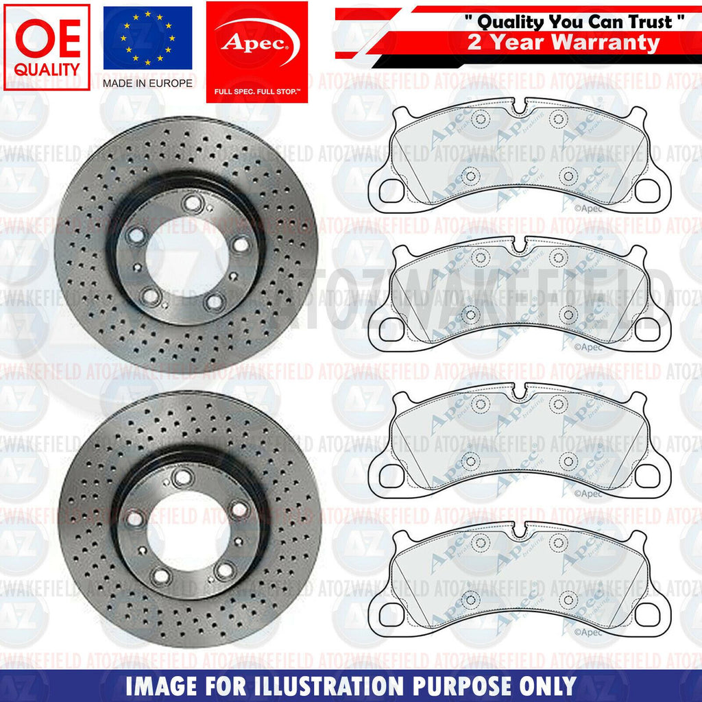 FOR PORSCHE 911 CARRERA S 4S (991) 3.8 FRONT DRILLED APEC BRAKE DISCS PADS 340mm