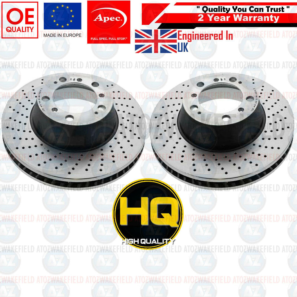 FOR PORSCHE 911 CARRERA S 4S 991 REAR CROSS DRILLED APEC BRAKE DISCS 330mm PAIR