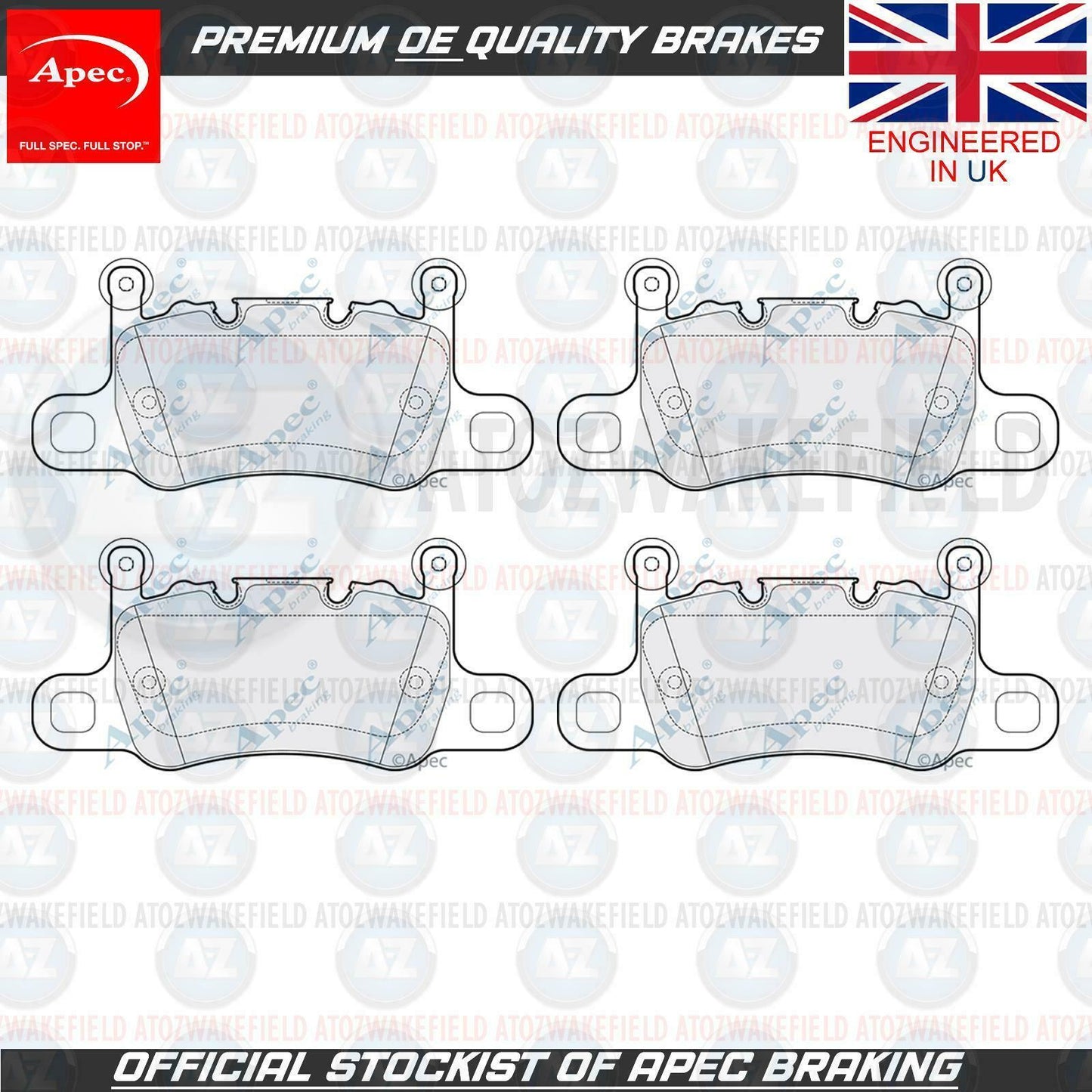 FOR PORSCHE 911 PANAMERA REAR APEC PREMIUM QUALITY BRAKE PADS 971698451B