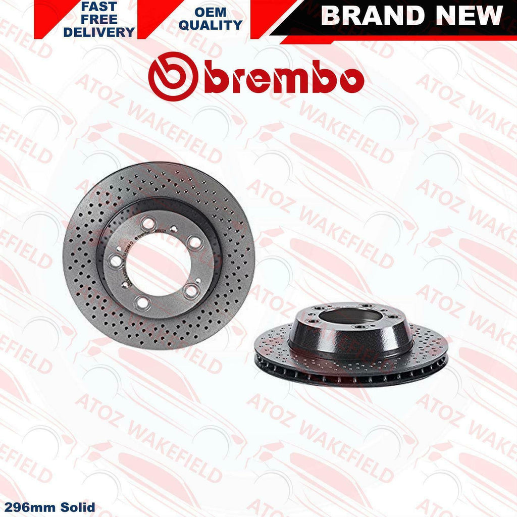 FOR PORSCHE BOXSTER CAYMAN REAR GENUINE CROSS DRILLED BREMBO BRAKE DISCS 299mm