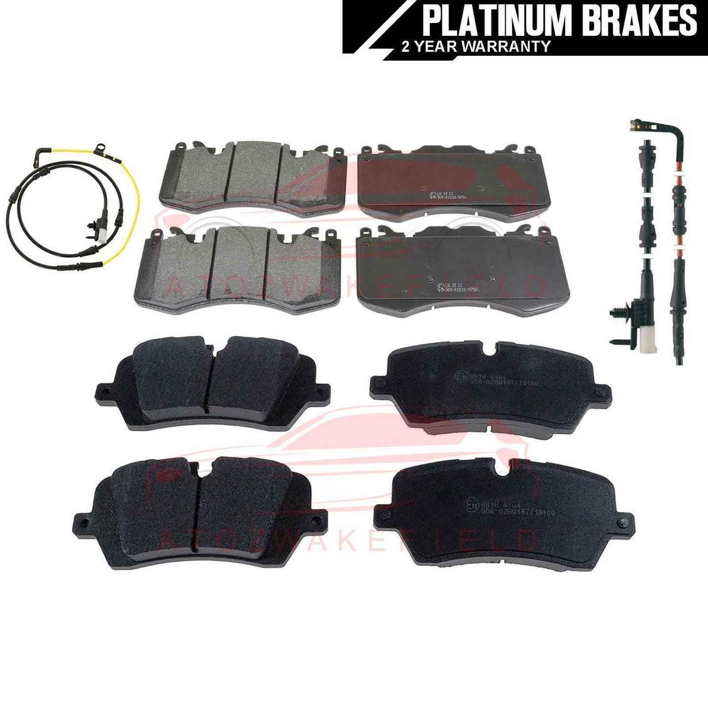 FOR RANGE ROVER 2012- FRONT & REAR PLATINUM PD BRAKE PADS SENSOR WIRES (BREMBO)