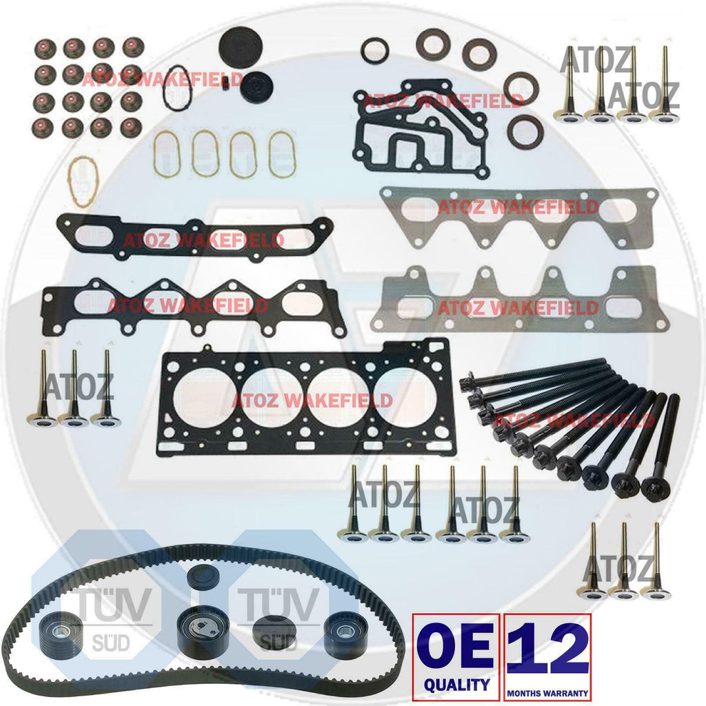 FOR RENAULT CLIO 172 182 2.0 SPORT F4R HEAD GASKET VALVES BOLTS TIMING BELT KIT