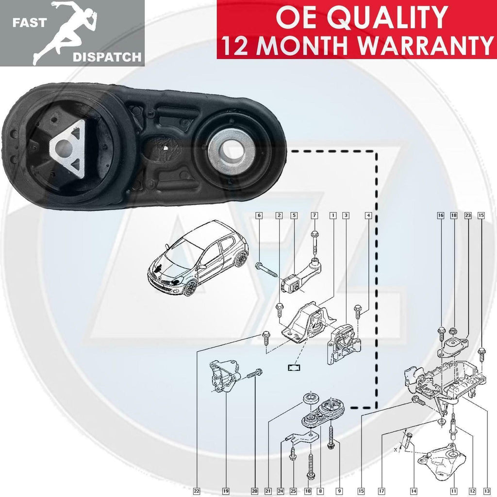 FOR RENAULT CLIO SPORT 2.0 REAR GEARBOX ENGINE MOUNTING MOUNT