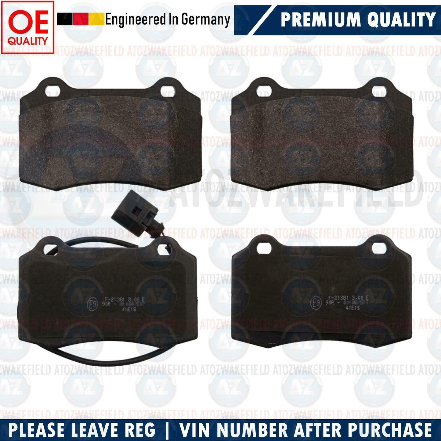FOR SEAT LEON CUPRA R 225 FRONT PLATINUM BRAKE PADS WIRE SENSOR (BREMBO CALIPER)