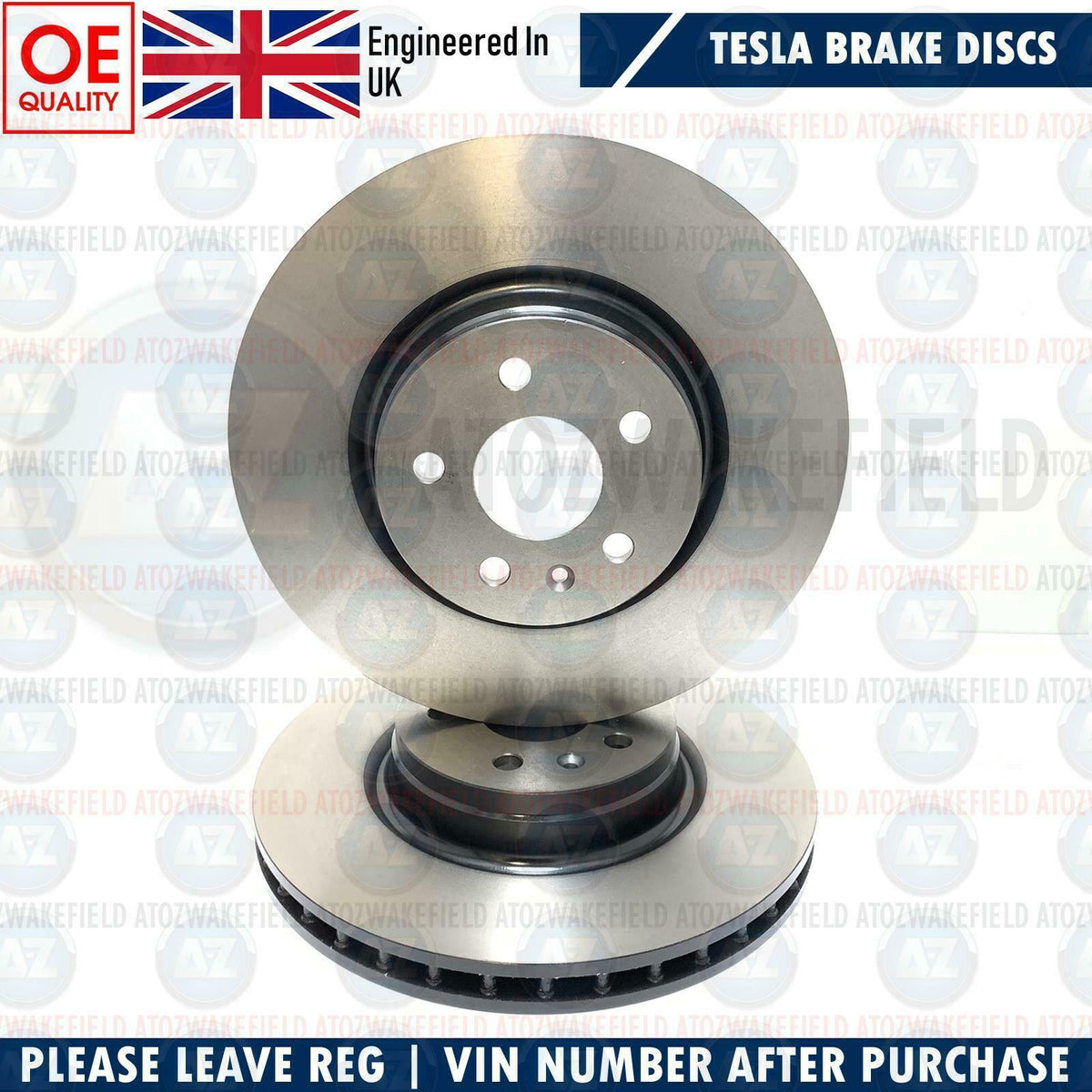 FOR TESLA MODEL S 60 70 75 85 P85D P100D FRONT OE QULITY BRAKE DISCS 355mm PAIR