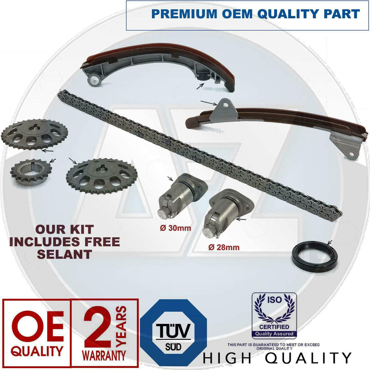 FOR TOYOTA AVENSIS T22 T25 1.8 1.8 VVTi 1ZZ-FE TIMING CHAIN TENSIONER GEARS KIT