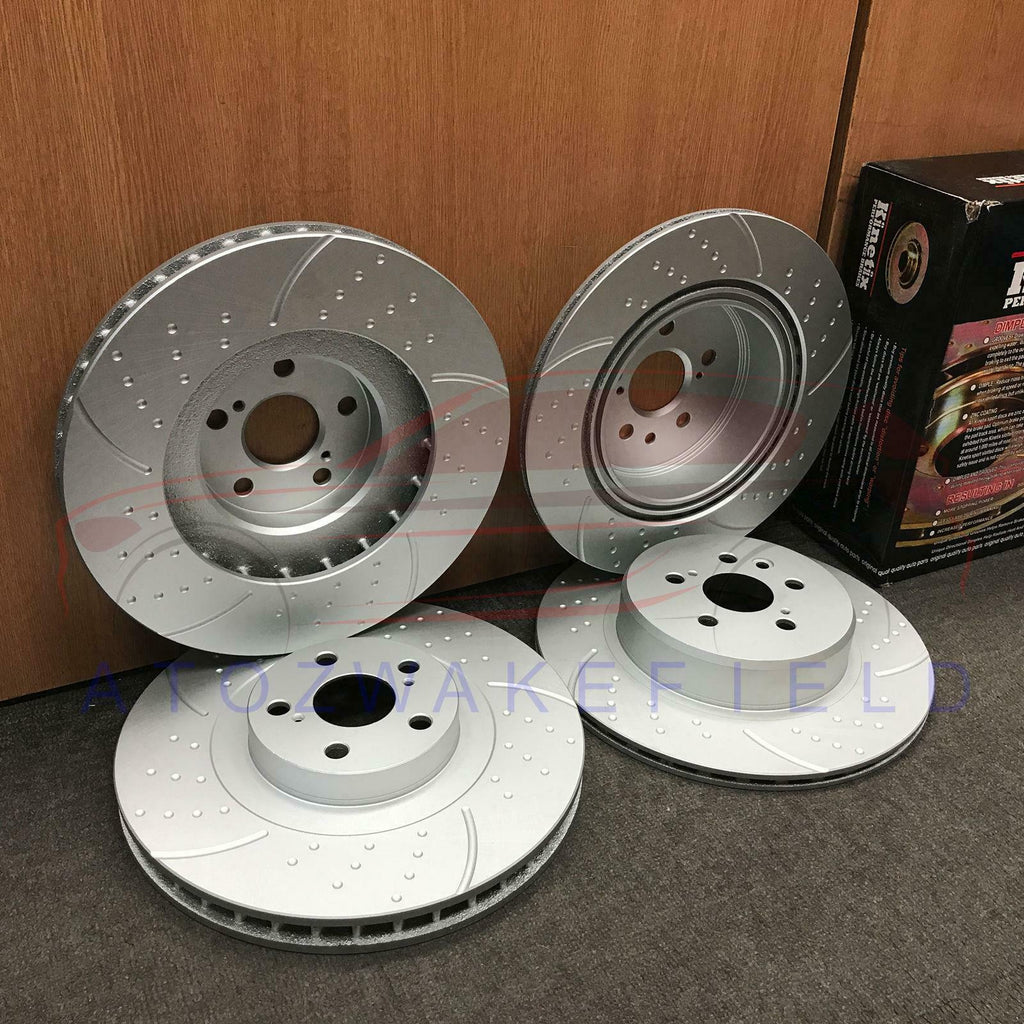 FOR TOYOTA CELICA 2.0i TURBO GT 4 ST205 FRONT REAR DIMPLED GROOVED BRAKE DISCS