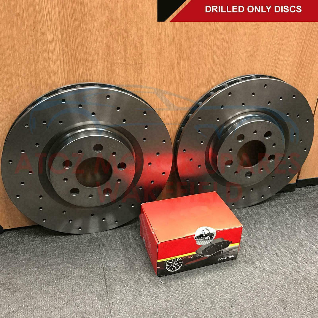 FOR TOYOTA C-HR 2016- FRONT CROSS DRILLED BRAKE DISCS BORG & BECK PADS 298mm