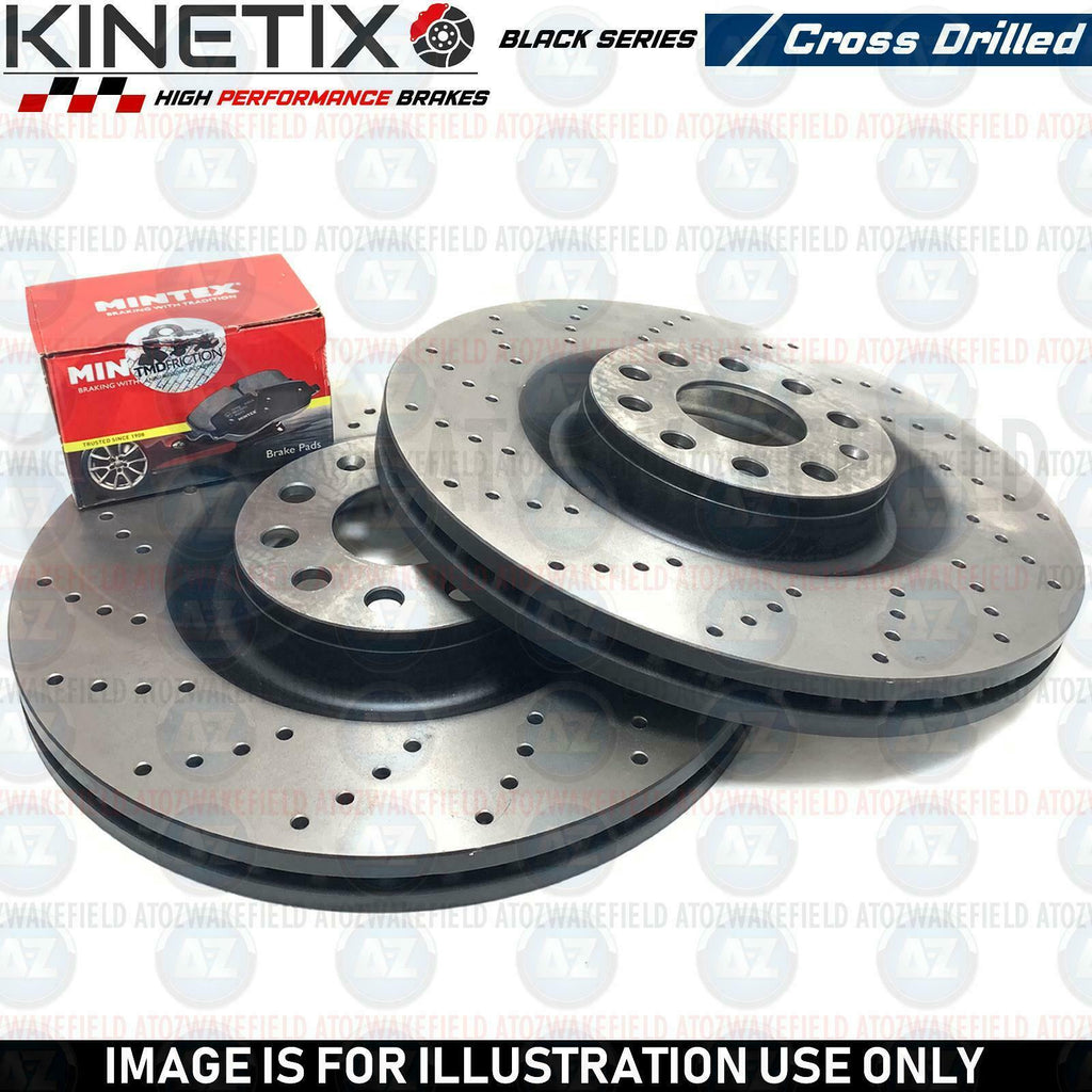 FOR TOYOTA COROLLA 1.8 VVTL-i TS FRONT CROSS DRILLED BRAKE DISCS MINTEX PADS