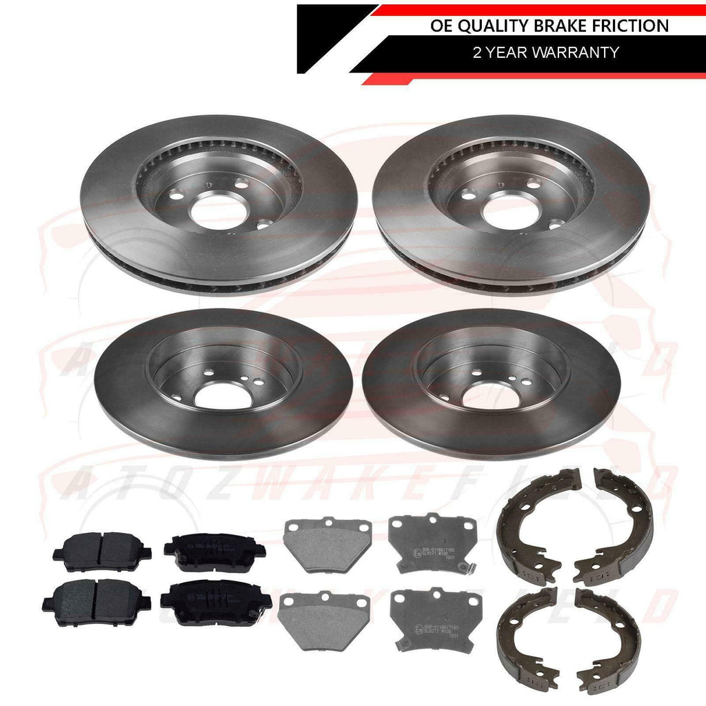 FOR TOYOTA YARIS VITZ 1.5 T SPORT FRONT REAR BRAKE DISCS PADS HAND BRAKE SHOES
