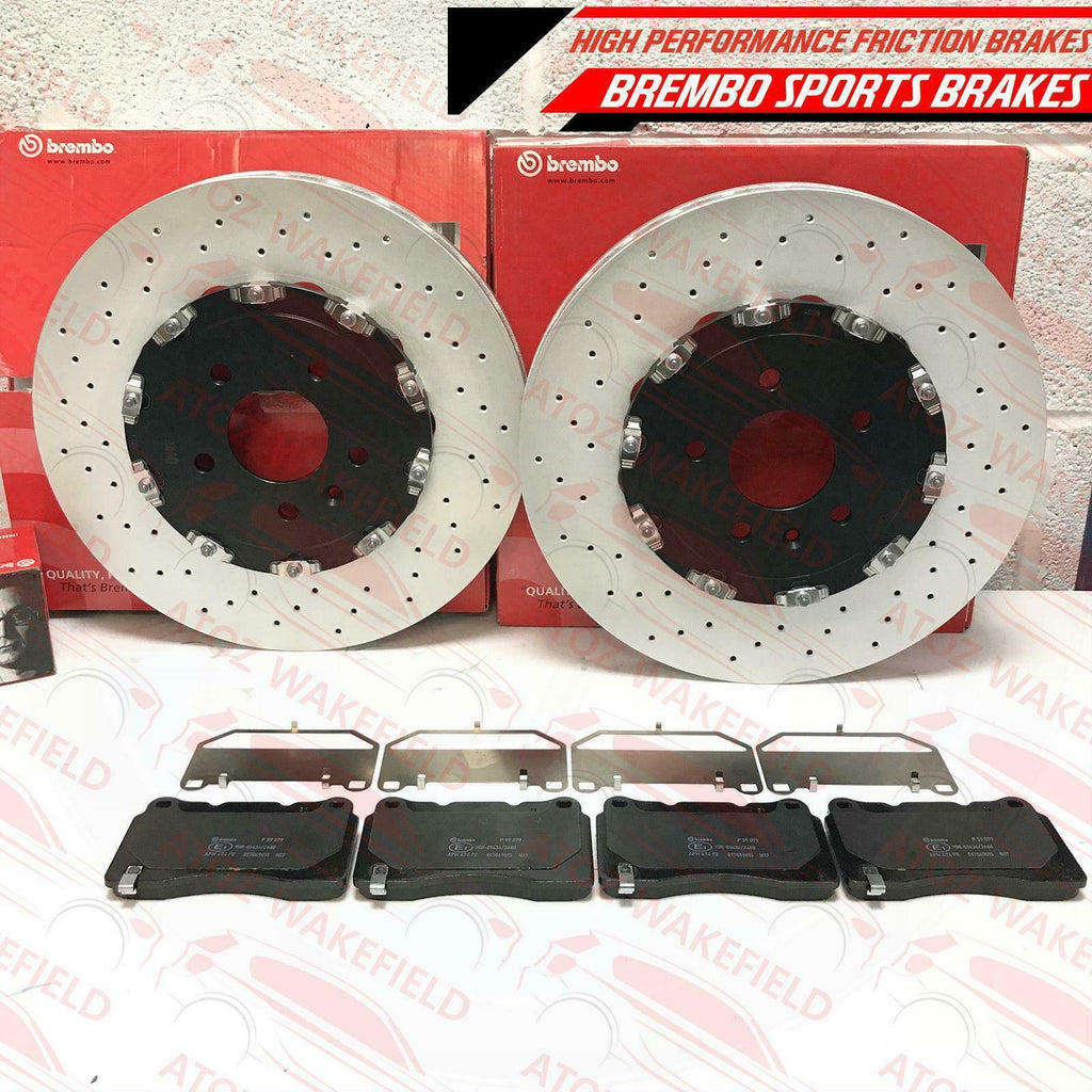 FOR VAUXHALL ASTRA J GTC MK6 VXR FRONT DRILLED 2-PIECE BREMBO BRAKE DISCS PADS