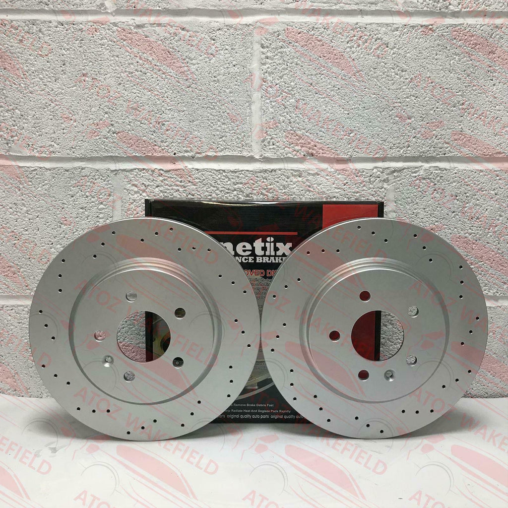 FOR VAUXHALL ASTRA J GTC MK6 VXR REAR COATED DRILLED BRAKE DISCS VENTED PAIR