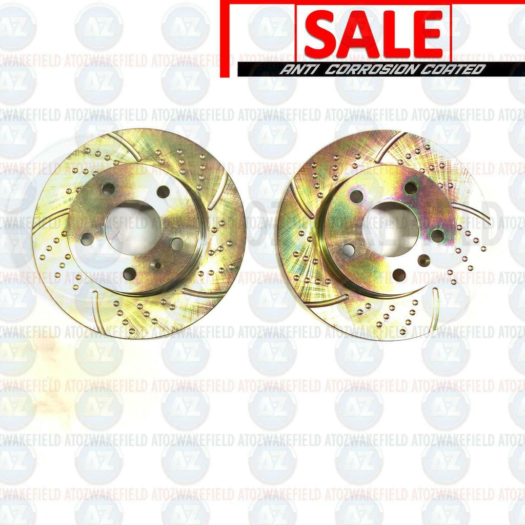 FOR VAUXHALL ASTRA MERIVA ZAFIRA REAR DIMPLED GROOVED BRAKE DISCS PAIR 264mm