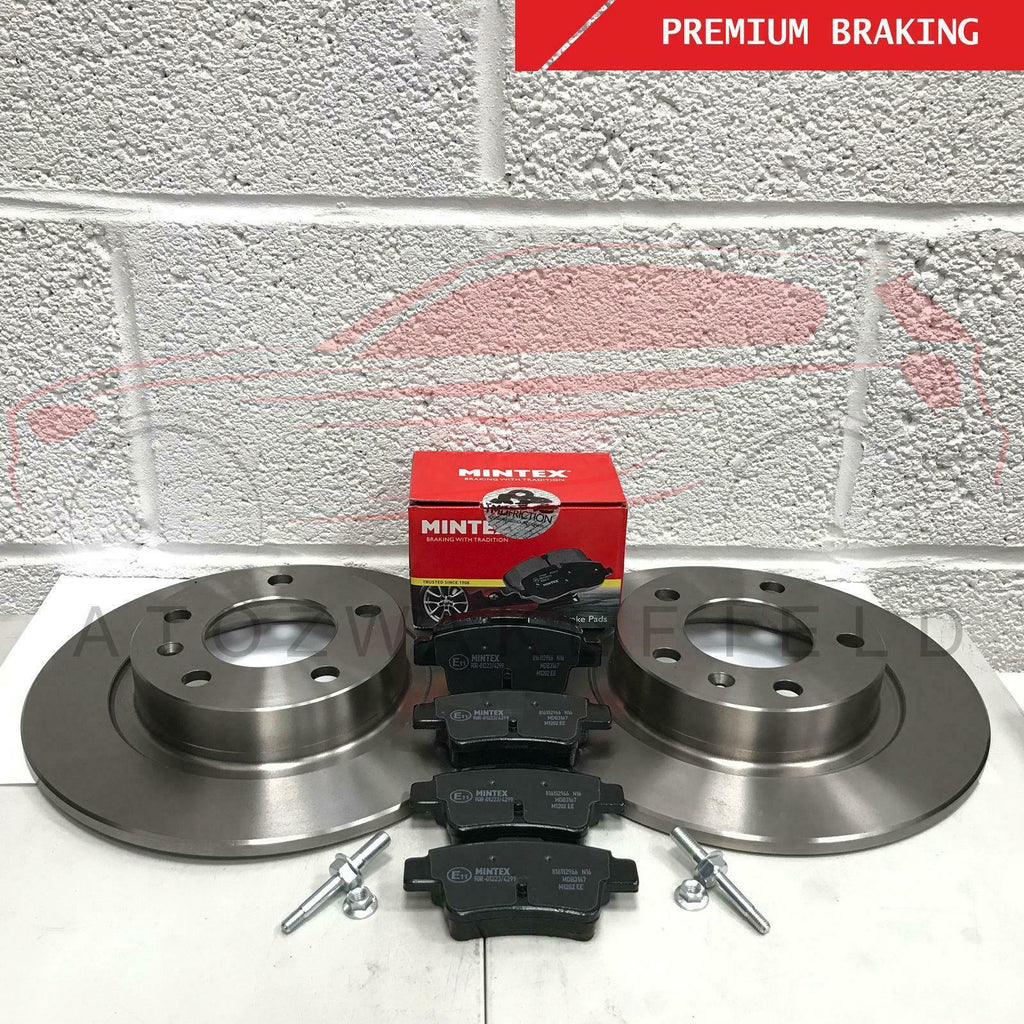 FOR VAUXHALL CORSA 1.6 VXR NURBURGRING CLUBSPORT REAR BRAKE DISCS MINTEX PADS