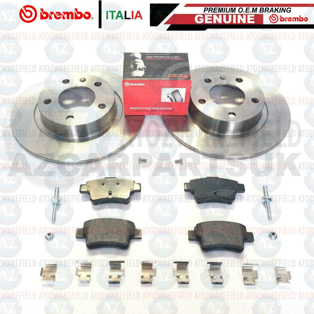 FOR VAUXHALL CORSA D VXR REAR GENUINE BREMBO BRAKE DISCS PADS 264mm *SOLID*