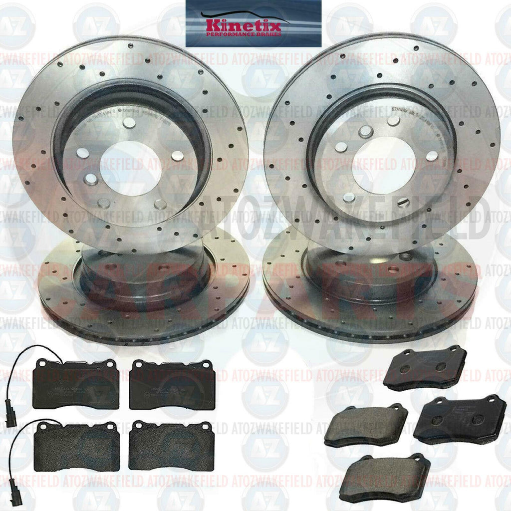 FOR VOLVO S60R V70R 2.5 T FRONT REAR CROSS DRILLED BRAKE DISCS PADS 330mm 330mm
