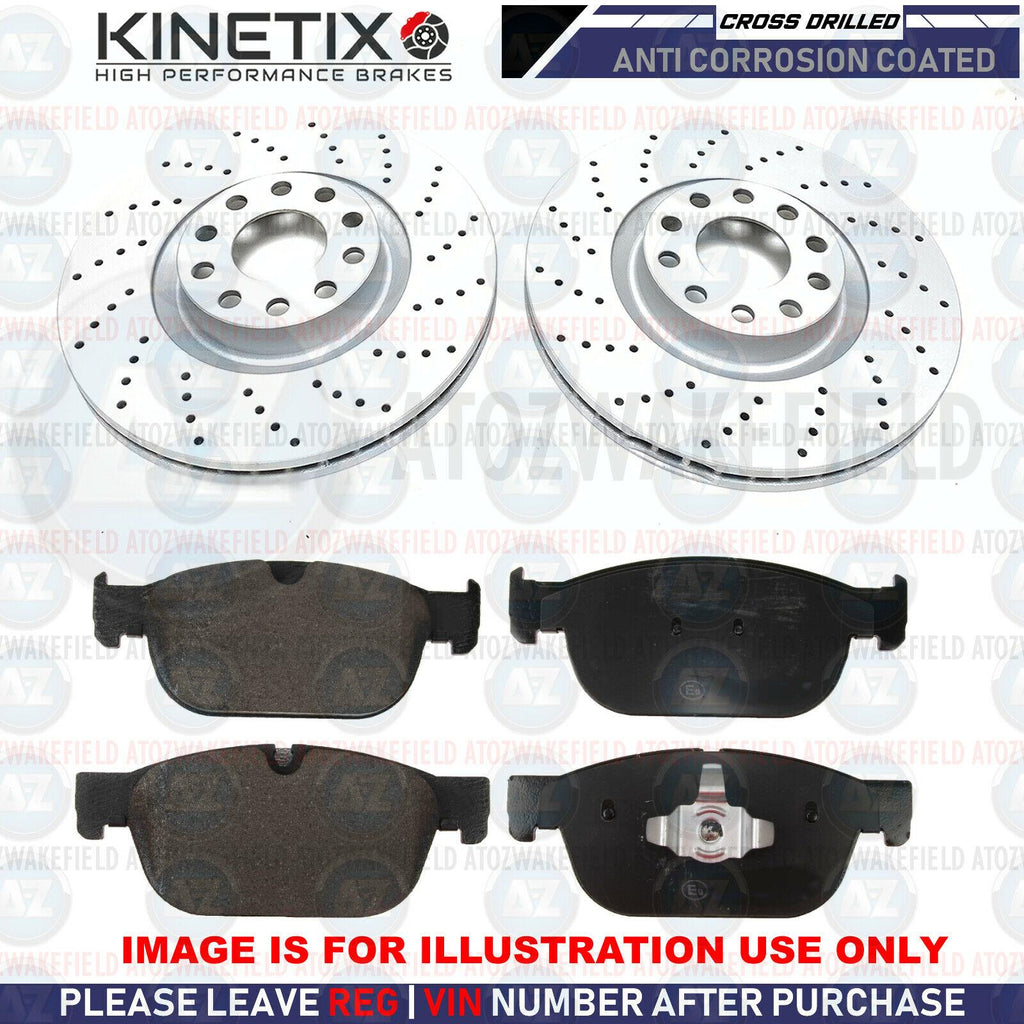 FOR VOLVO XC60 XC90 FRONT CROSS DRILLED PERFORMANCE BRAKE DISCS PLATINUM PADS