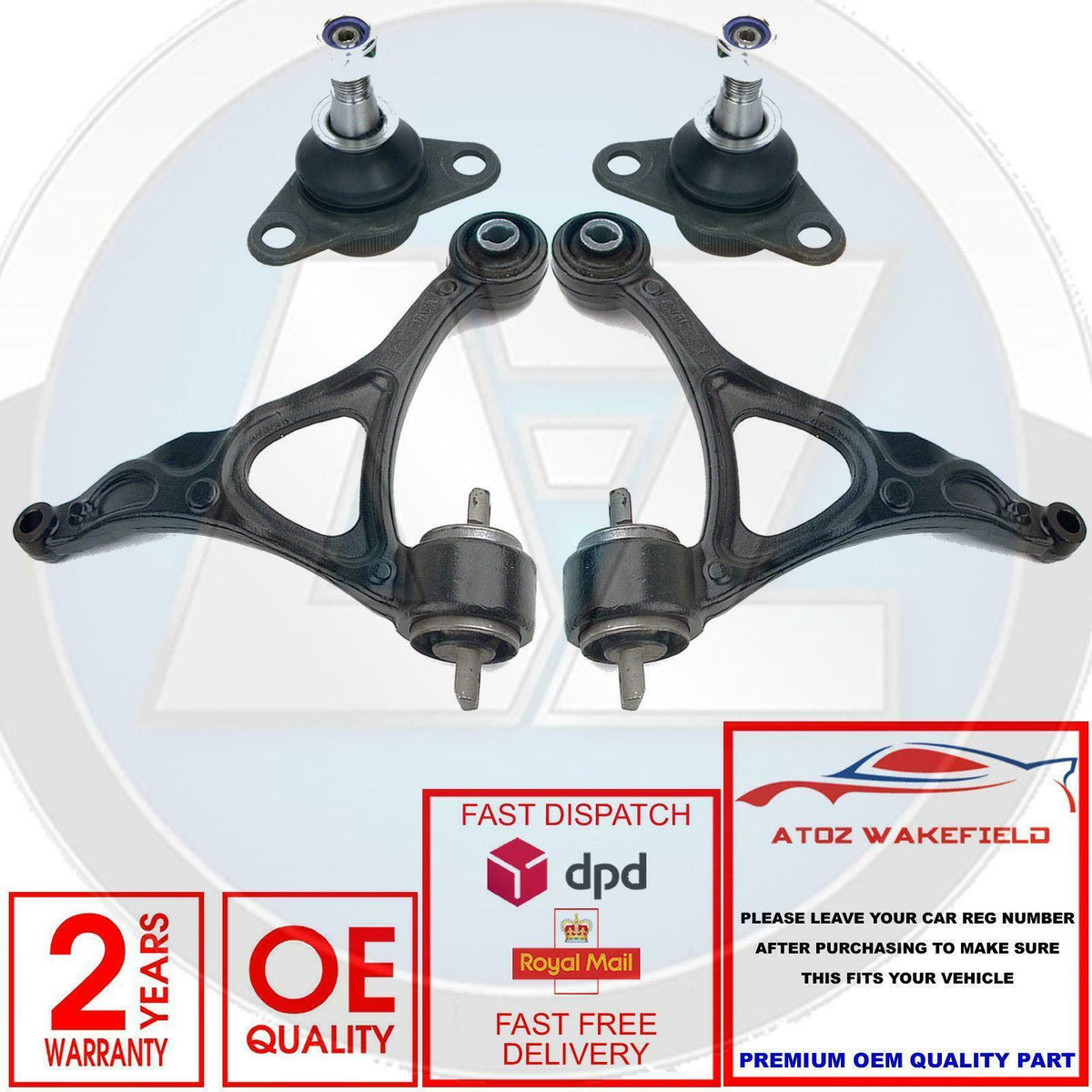 FOR VOLVO XC90 2.4TD 2.5 2.9 3.2 FRONT LEFT RIGHT WISHBONE ARMS + BALL JOINTS