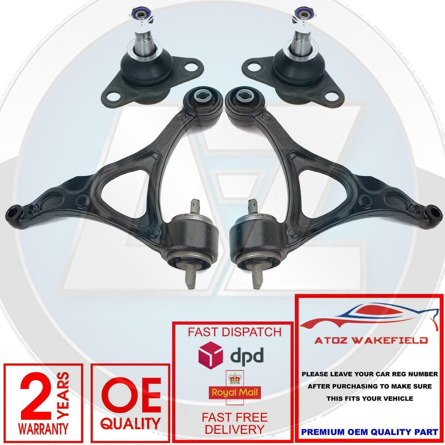 FOR VOLVO XC90 2.4TD 2.5 2.9 3.2 FRONT LEFT RIGHT WISHBONE ARMS + BALL JOINTS