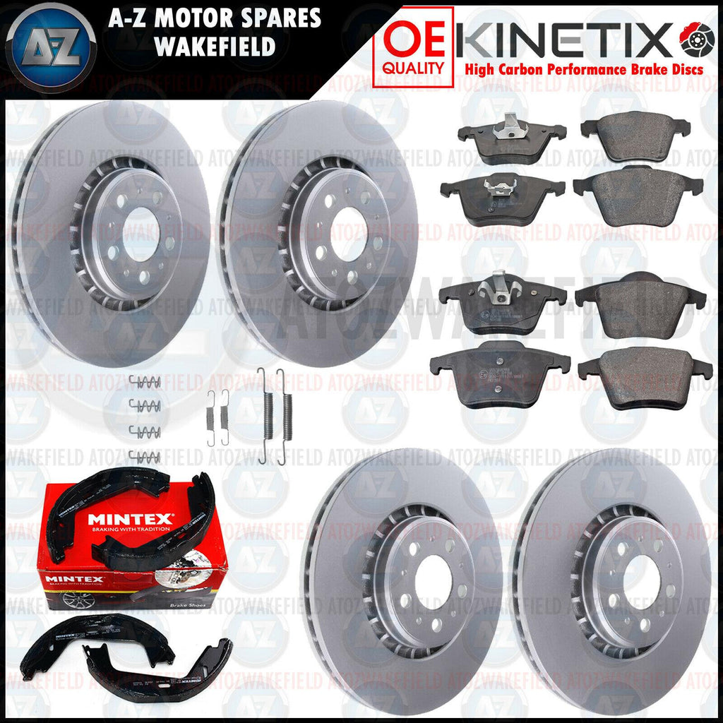 FOR VOLVO XC90 FRONT REAR HIGH CARBON COATED BRAKE DISCS PADS HAND BRAKE SHOES