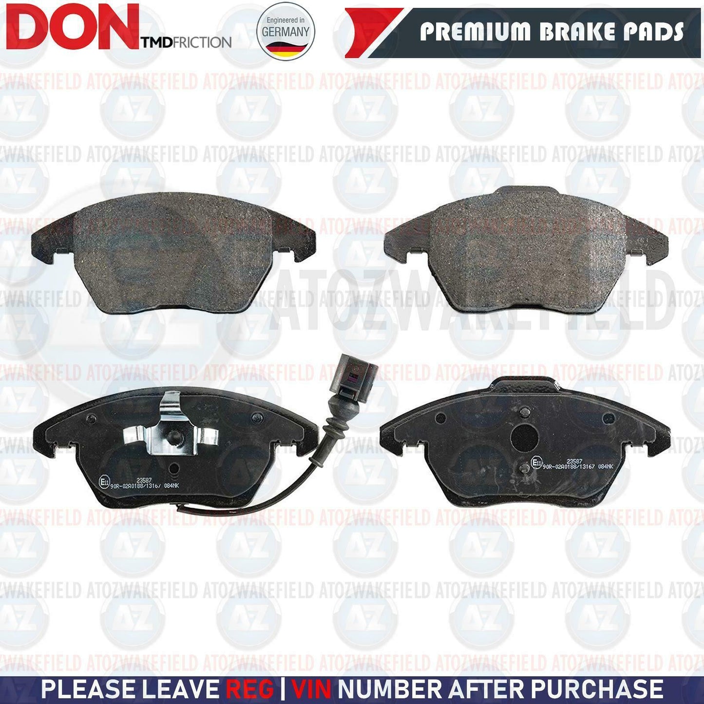 FOR AUDI SEAT SKODA VW FRONT PREMIUM DON BRAKE PADS SET 1K0698151E