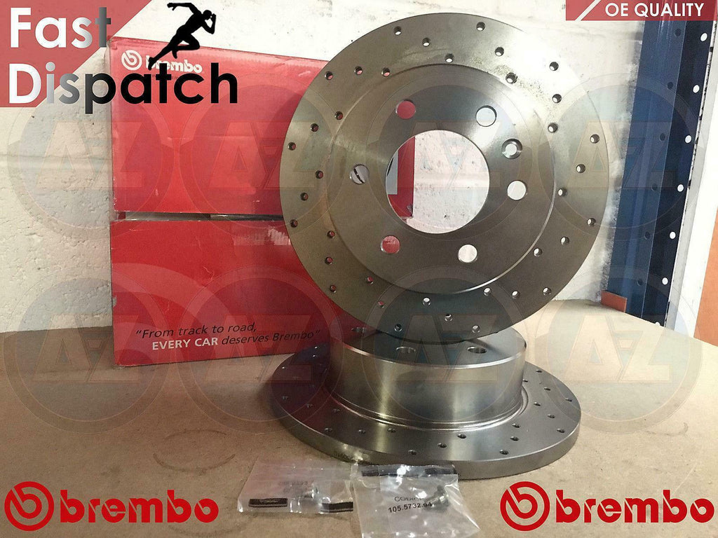 FOR VW CRAFTER 2.5 TDi 30-35 30-50 2006- REAR BREMBO DRILLED BRAKE DISCS SCREWS