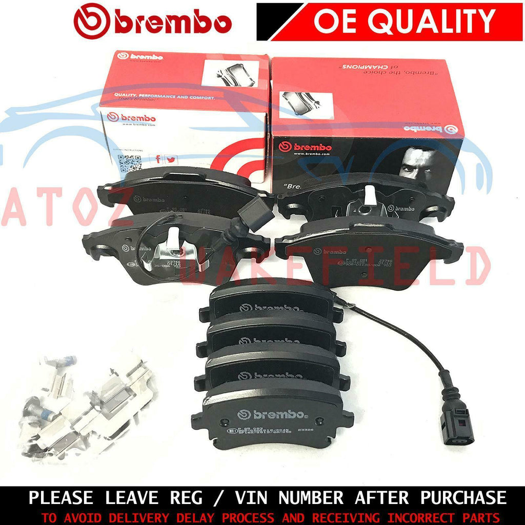 FOR VW TRANSPORTER T5 MULTIVAN CARAVELLE FRONT REAR BREMBO BRAKE PADS SET NEW OE
