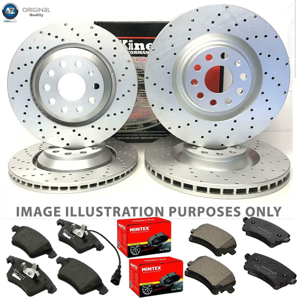 FOR VW TRANSPORTER T5 T30 T28 FRONT REAR DRILLED PERFORMANCE BRAKE DISCS PADS
