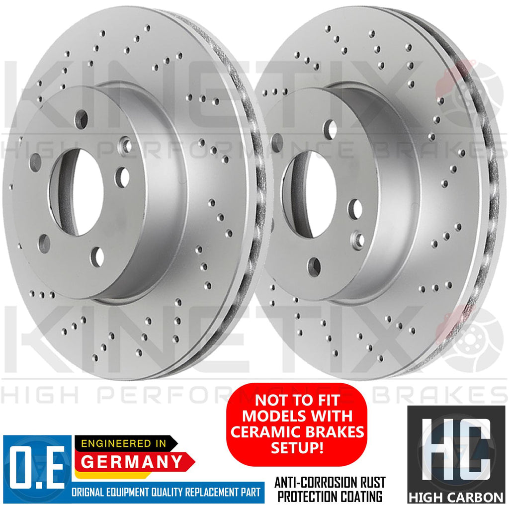 FOR FORD LAND ROVER RANGE ROVER VOLVO DRILLED FRONT BRAKE DISCS PAIR COATED
