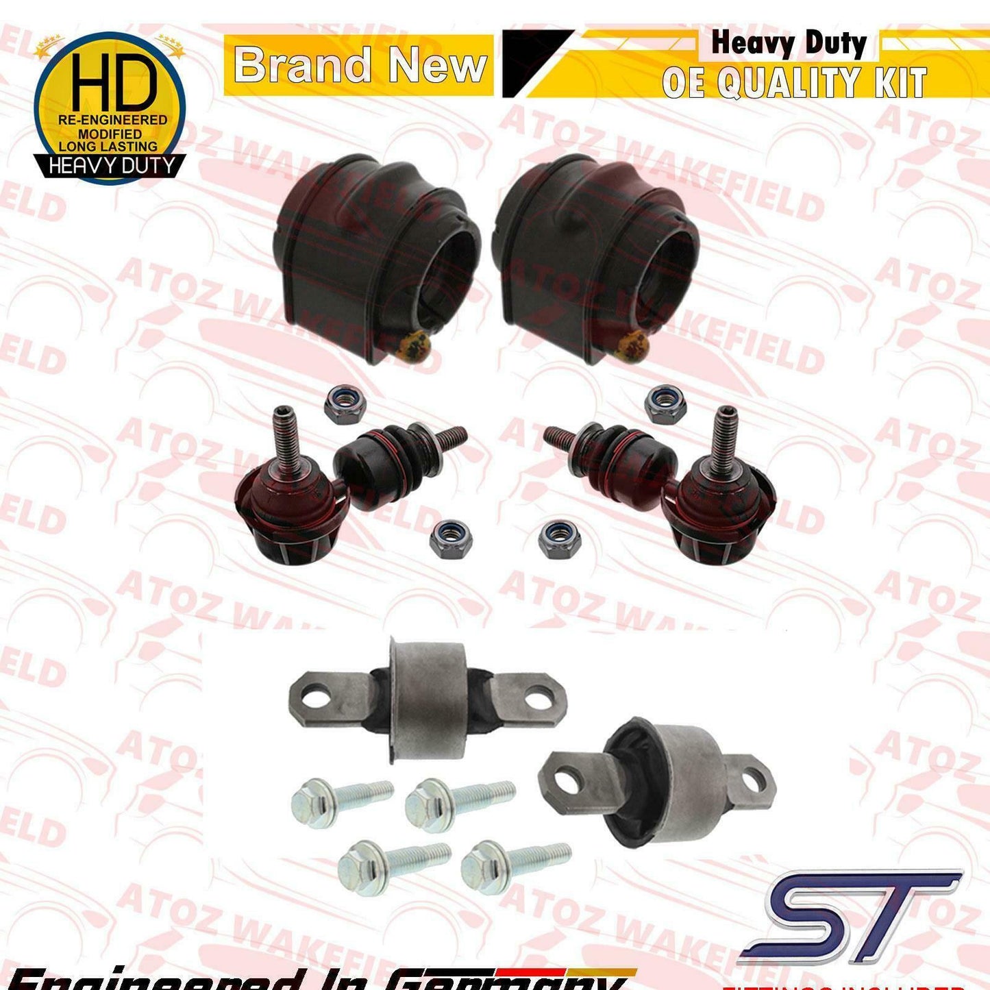 FOR FOCUS MK2 2.5 ST REAR SUSPENSION UPPER LOWER CONTROL ARMS LINKS BUSHES KIT