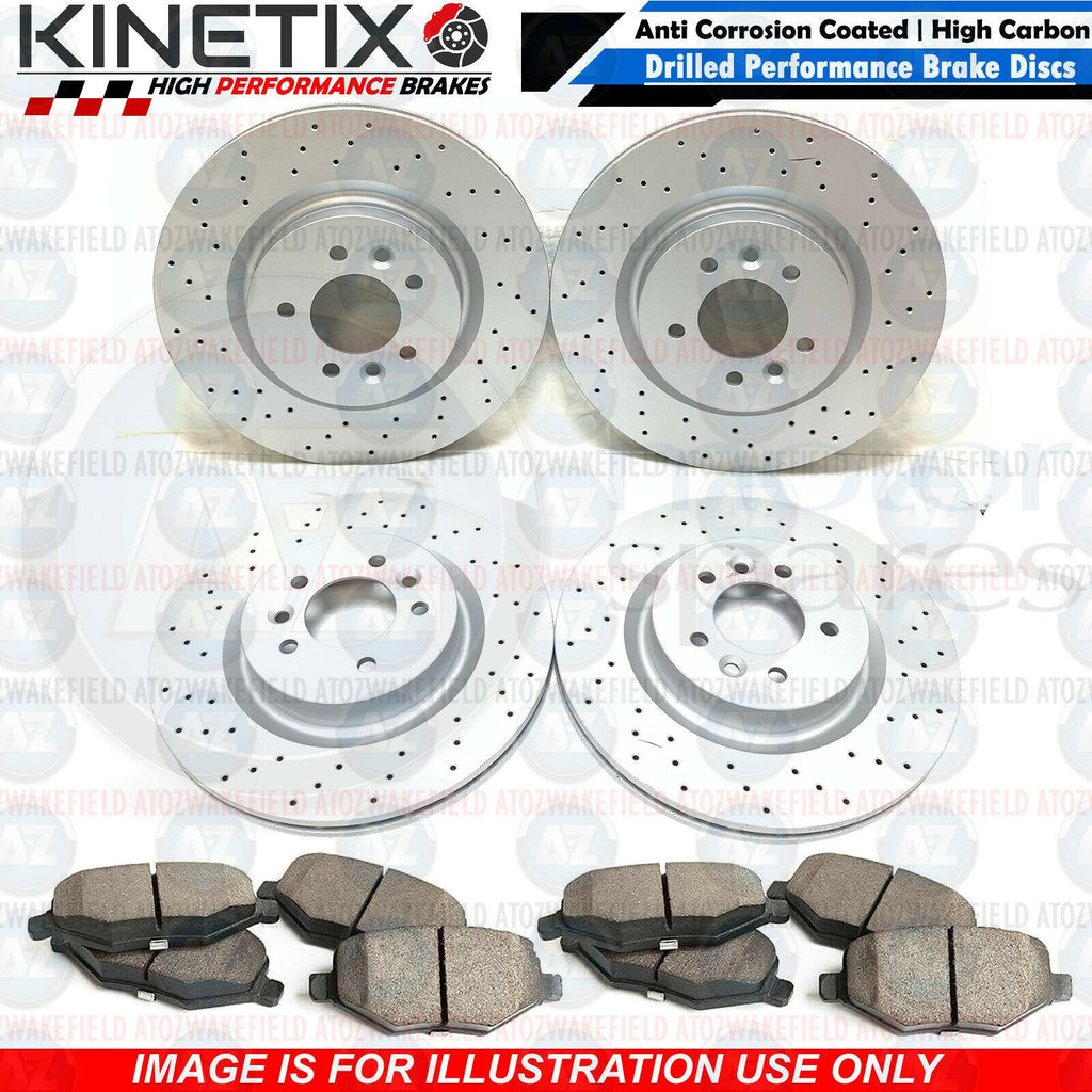 FOR VOLKSWAGEN VW AMAROK FRONT & REAR CROSS DRILLED BRAKE DISCS PADS 332MM 300MM